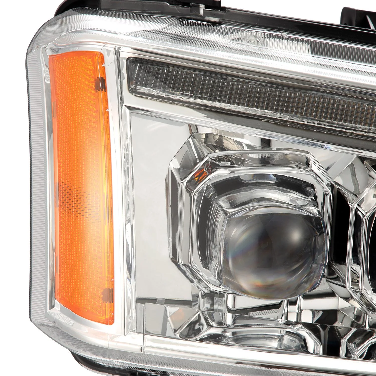 03-06 Chevrolet Silverado/02-06 Avalanche (without body cladding) NOVA-Series LED Projector Headlights Chrome - Image 8