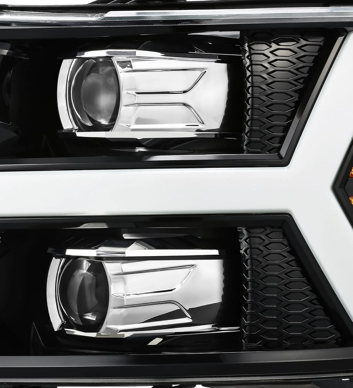 07-13 Chevrolet Silverado PRO-Series Halogen Projector Headlights Jet Black - Image 6