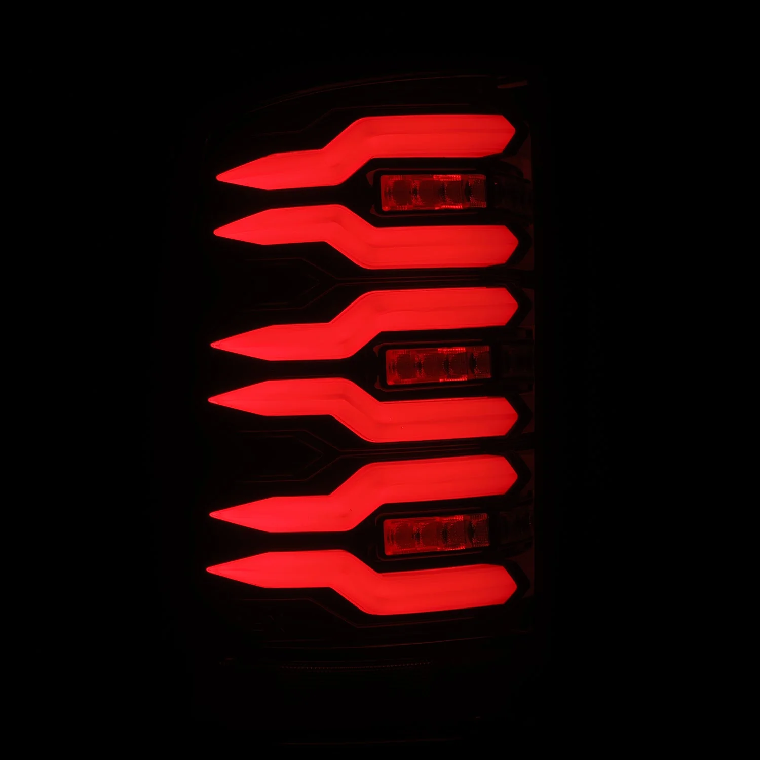 07-13 GMC Sierra LUXX-Series LED Tail Lights Black Red - Image 3