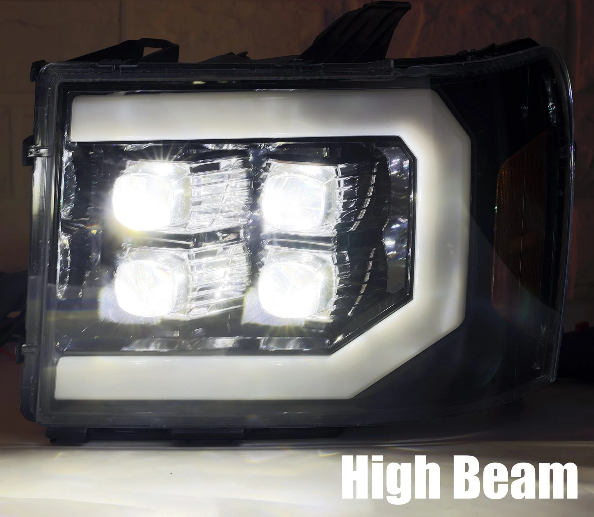07-13 GMC Sierra NOVA-Series LED Projector Headlights Black - Image 5