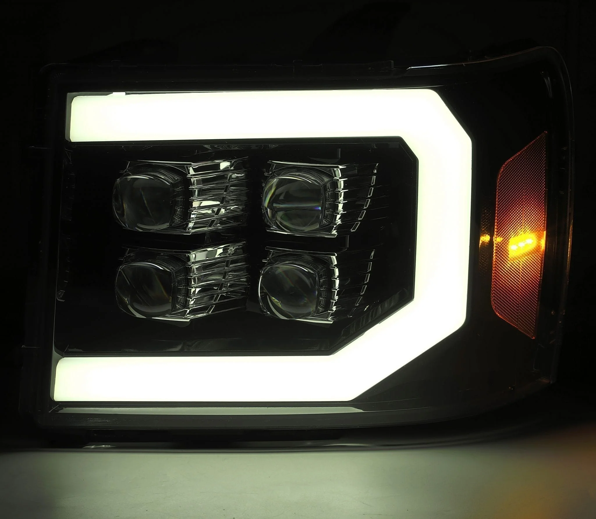 07-13 GMC Sierra NOVA-Series LED Projector Headlights Chrome - Image 4
