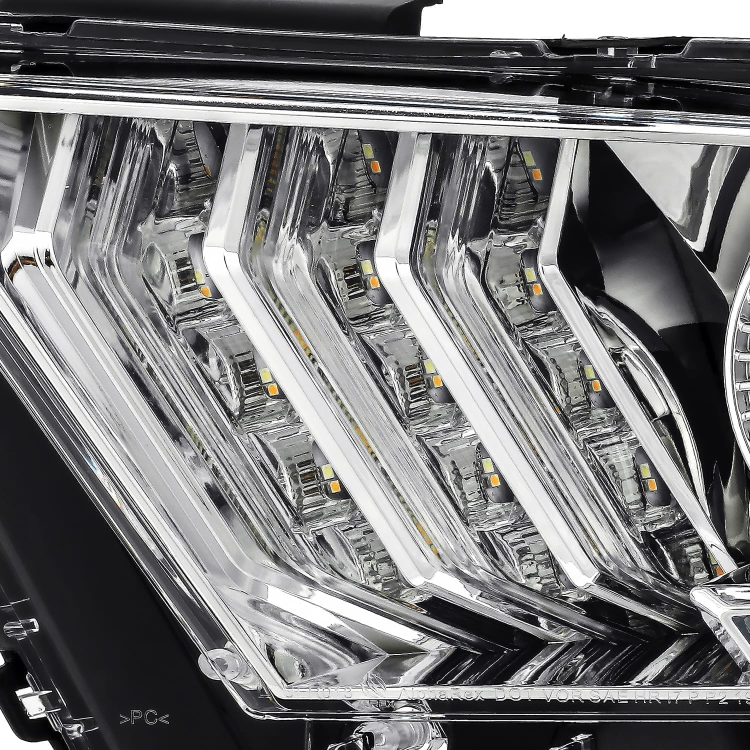 10-12 Ford Mustang LUXX-Series LED Projector Headlights Chrome - Image 3