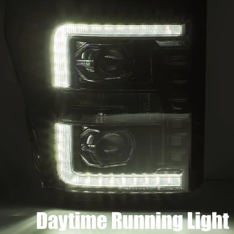 11-16 Ford Super Duty LUXX-Series LED Projector Headlights Black - Image 7