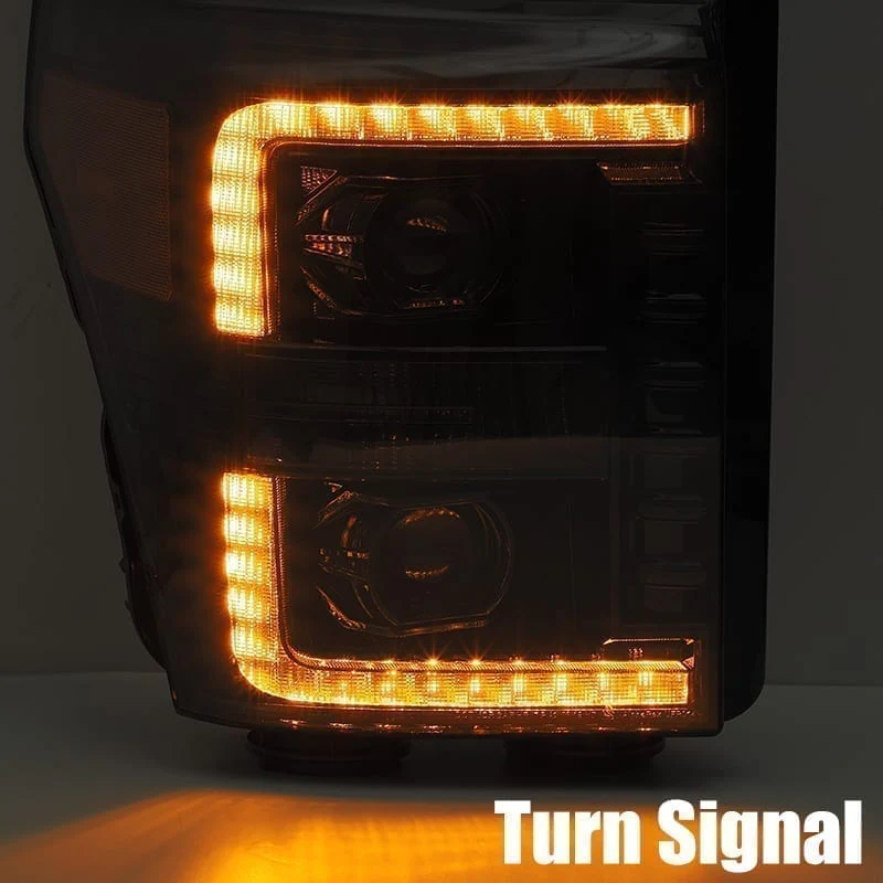 11-16 Ford Super Duty PRO-Series Halogen Projector Headlights Black - Image 8