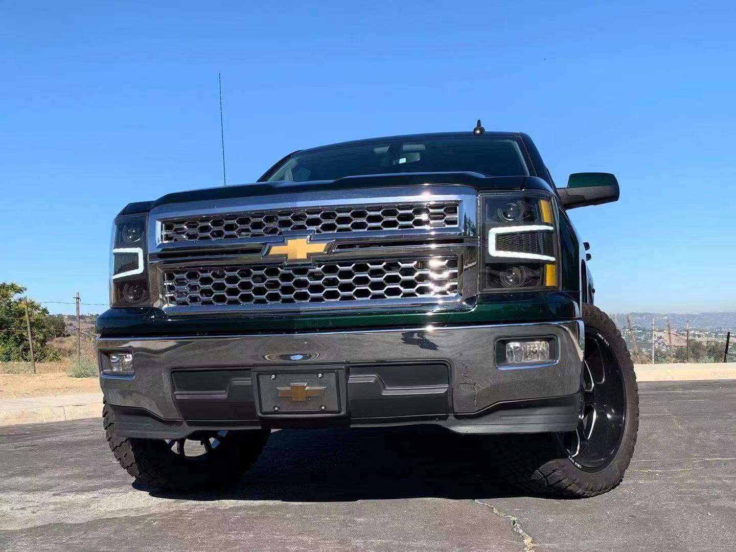 14-15 Chevrolet Silverado LUXX-Series LED Projector Headlights Alpha-Black - Image 3