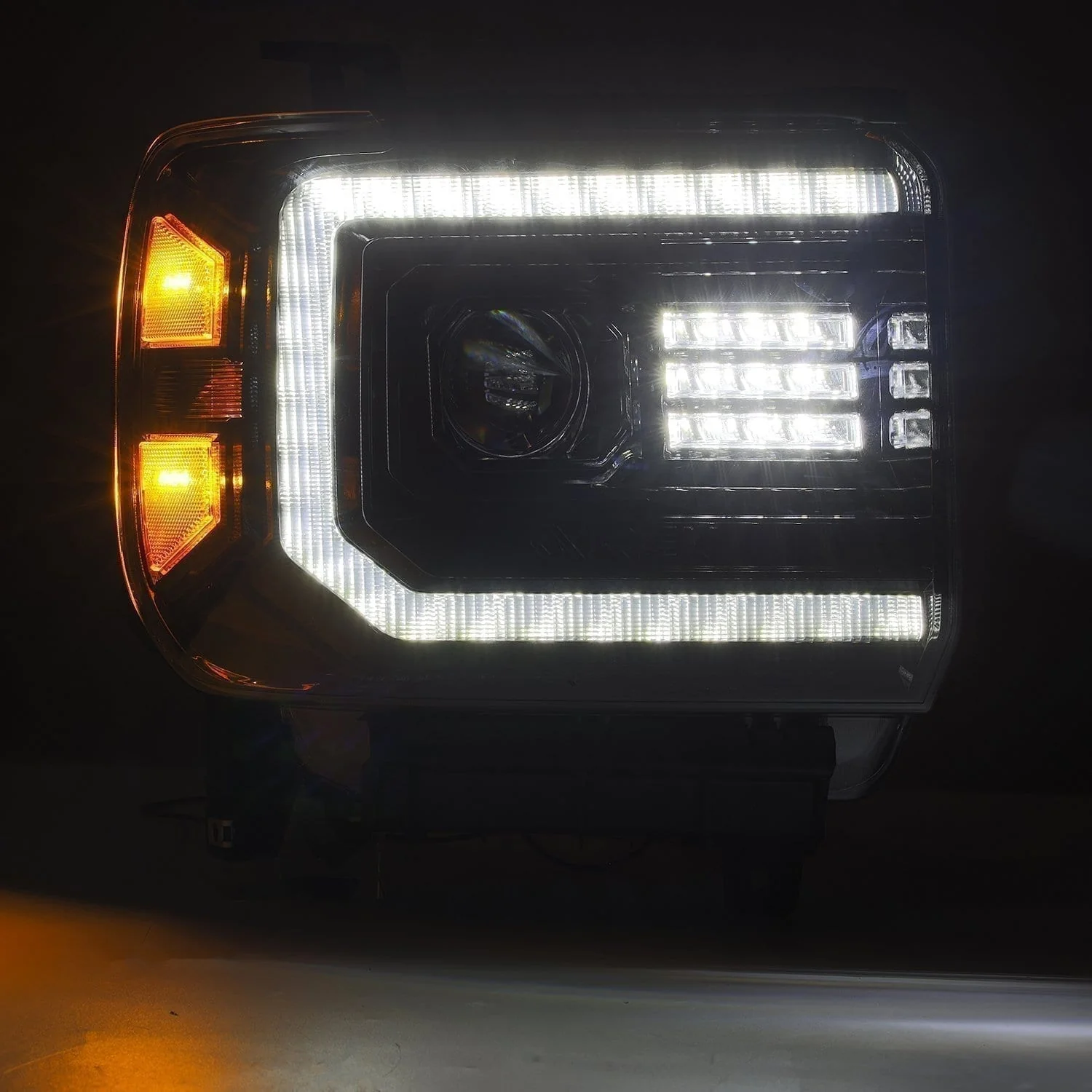 14-18 GMC Sierra LUXX-Series LED Projector Headlights Alpha-Black - Image 8