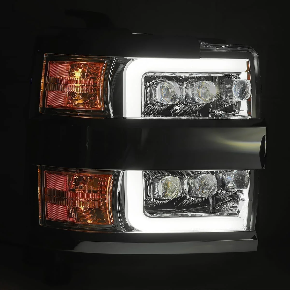 15-19 Chevrolet Silverado 2500HD/3500HD MK II NOVA-Series LED Projector Headlights Chrome - Image 6