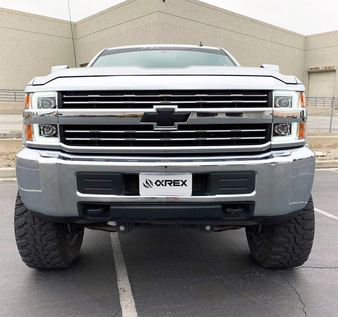 15-19 Chevrolet Silverado 2500HD/3500HD PRO-Series Halogen Projector Headlights Jet Black - Image 3