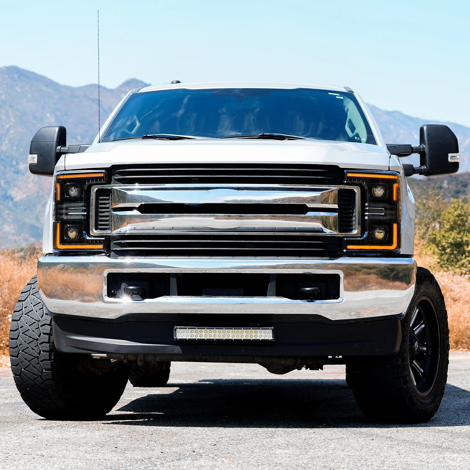 17-19 Ford Super Duty MKII LUXX-Series LED Projector Headlights Alpha-Black - Image 4