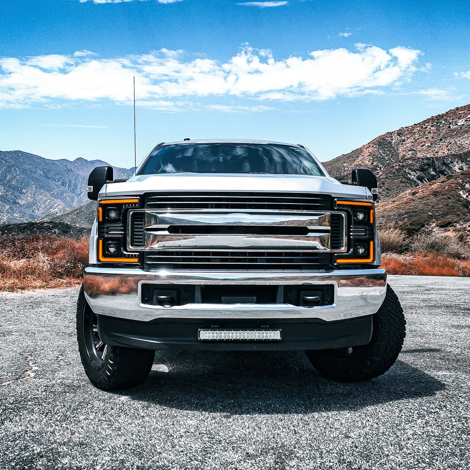 17-19 Ford Super Duty MKII LUXX-Series LED Projector Headlights Chrome - Image 5
