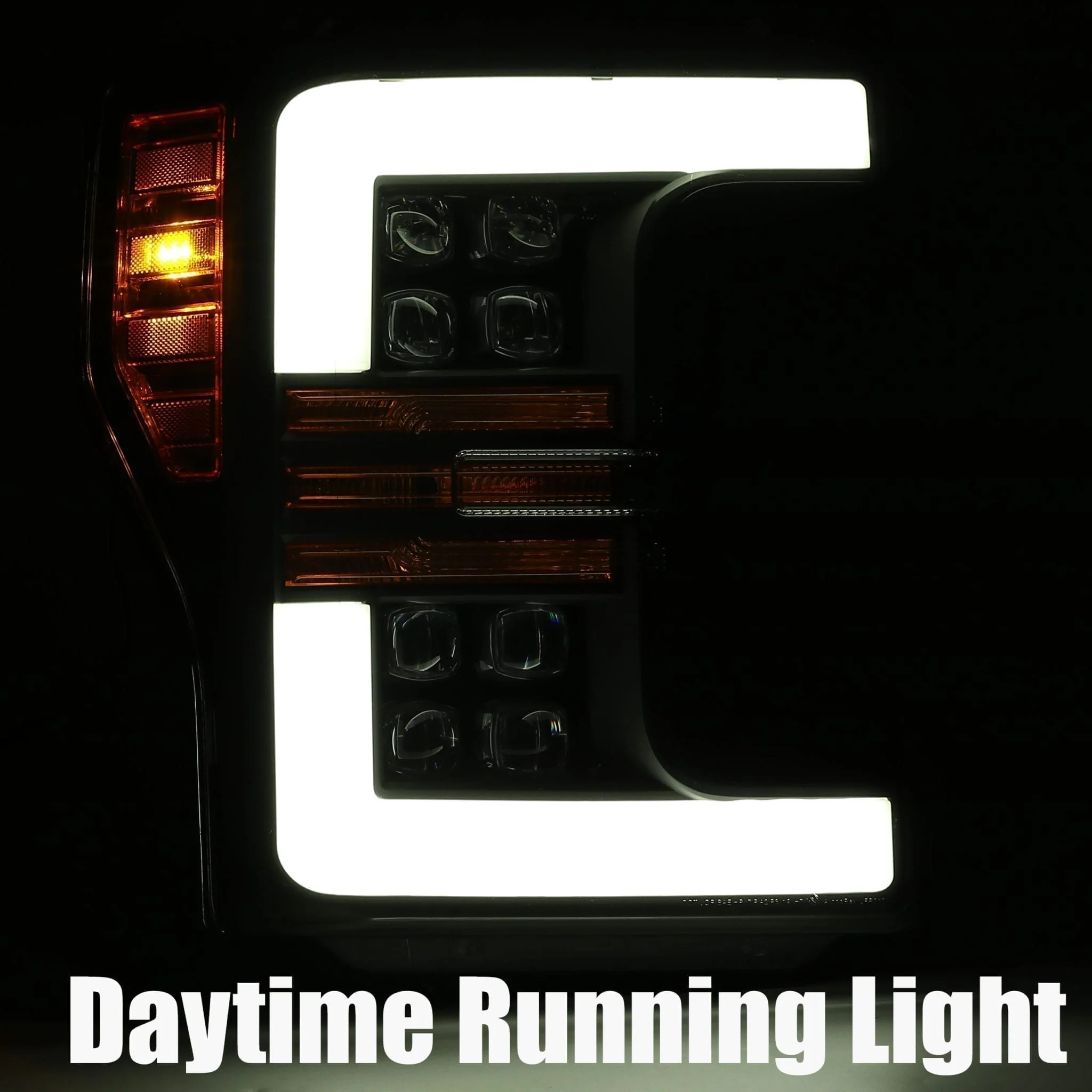 17-19 Ford Super Duty NOVA-Series LED Projector Headlights Black - Image 4
